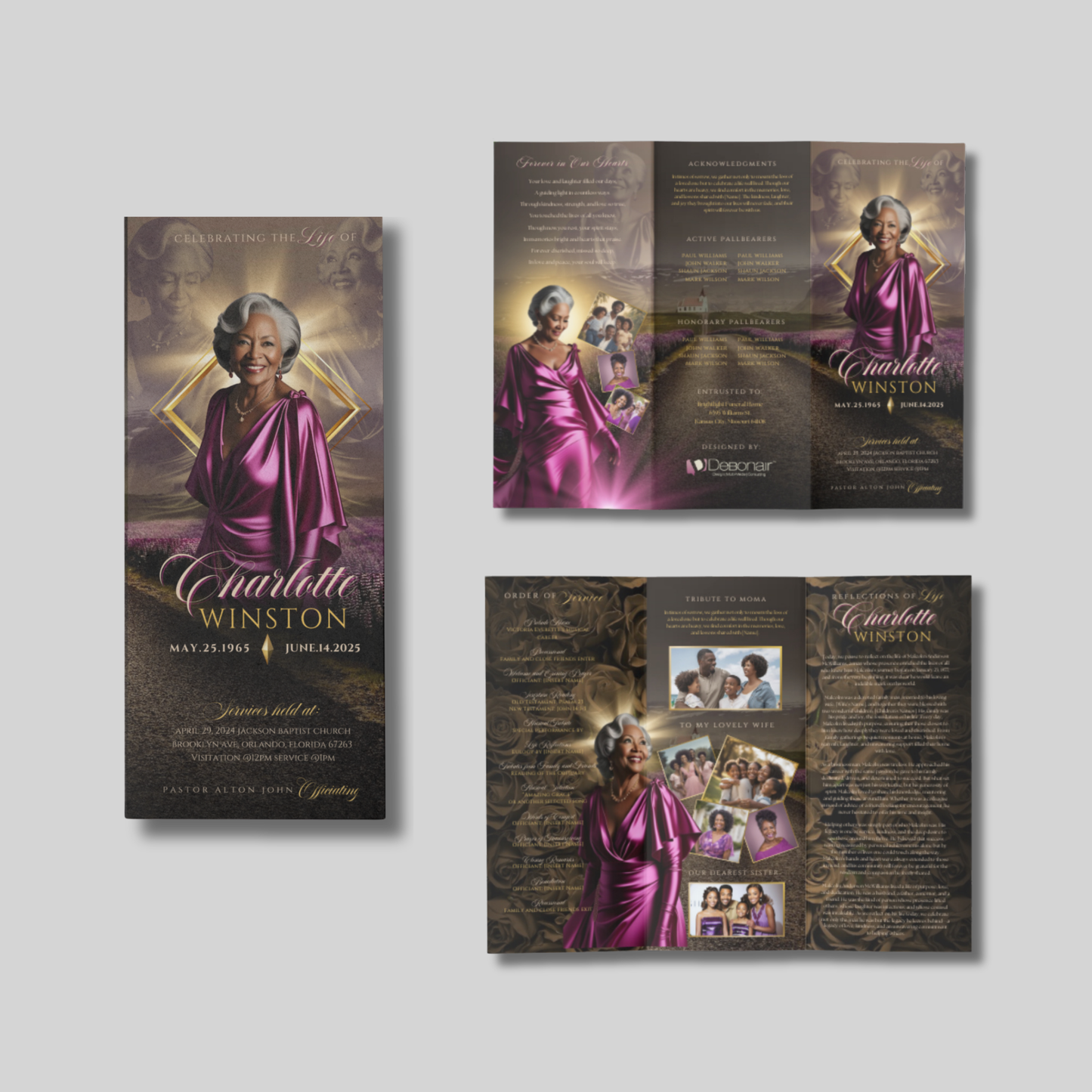 Memorial Trifold Obituary