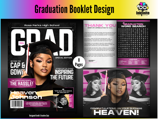 Pink Grad Magazine Graduation Pre Made Booklet Design